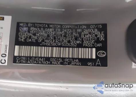 2015 Lexus Rc 350 from USA, damaged, VIN JTHSE5BC9F5005352